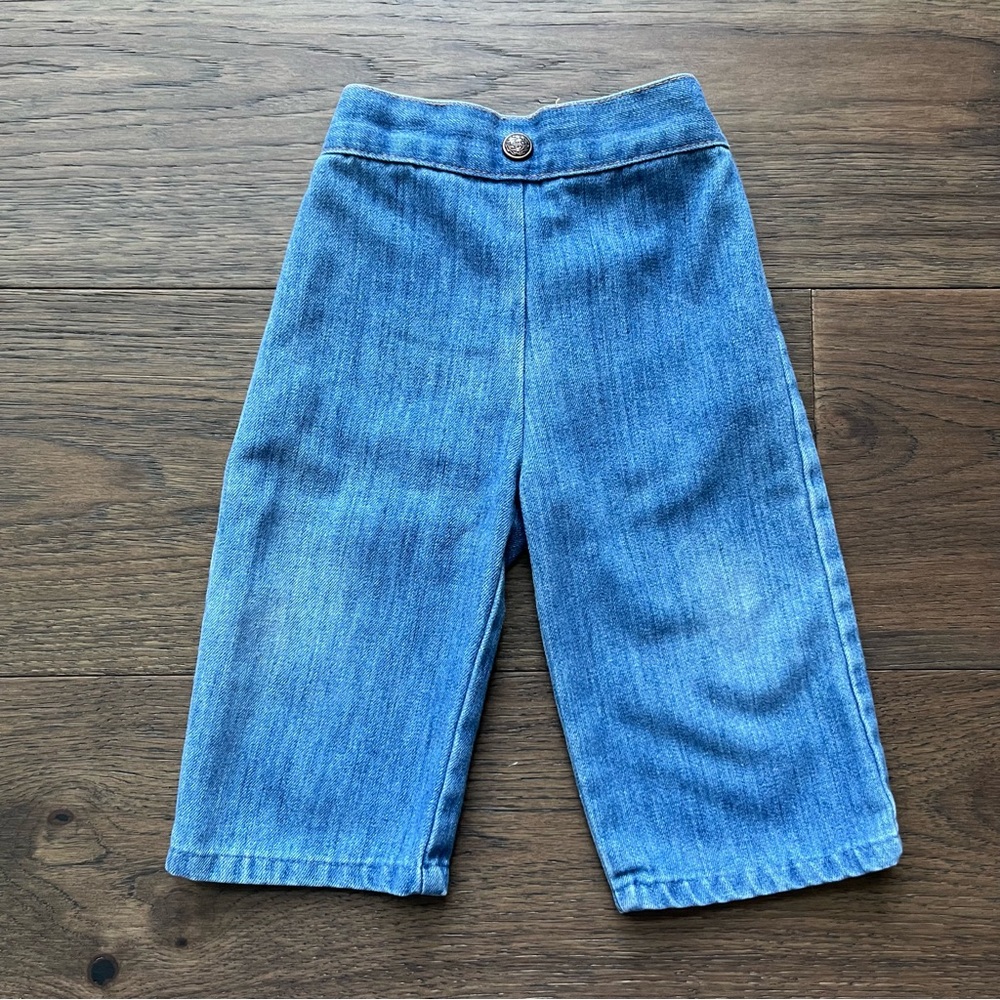 Baby girls Vintage retro hippie 70s wide legged jeans, size 12m